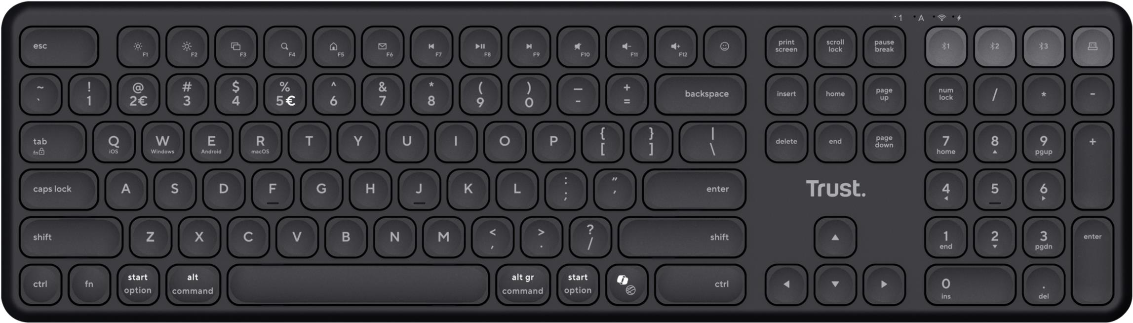 Trust VAIYA Multidevice Wirls Keyboard US