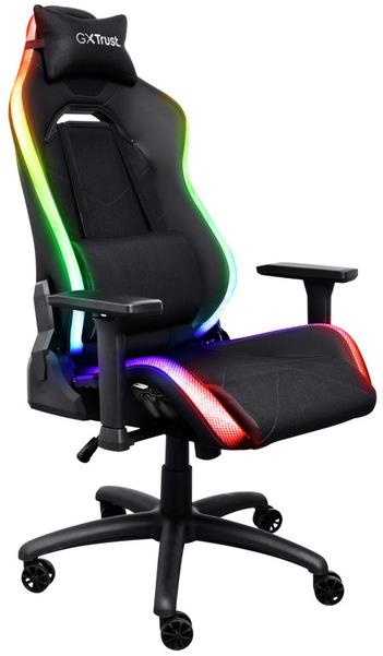 Herní židle Trust GXT719 RUYA RGB v černé barvě s podsvícením