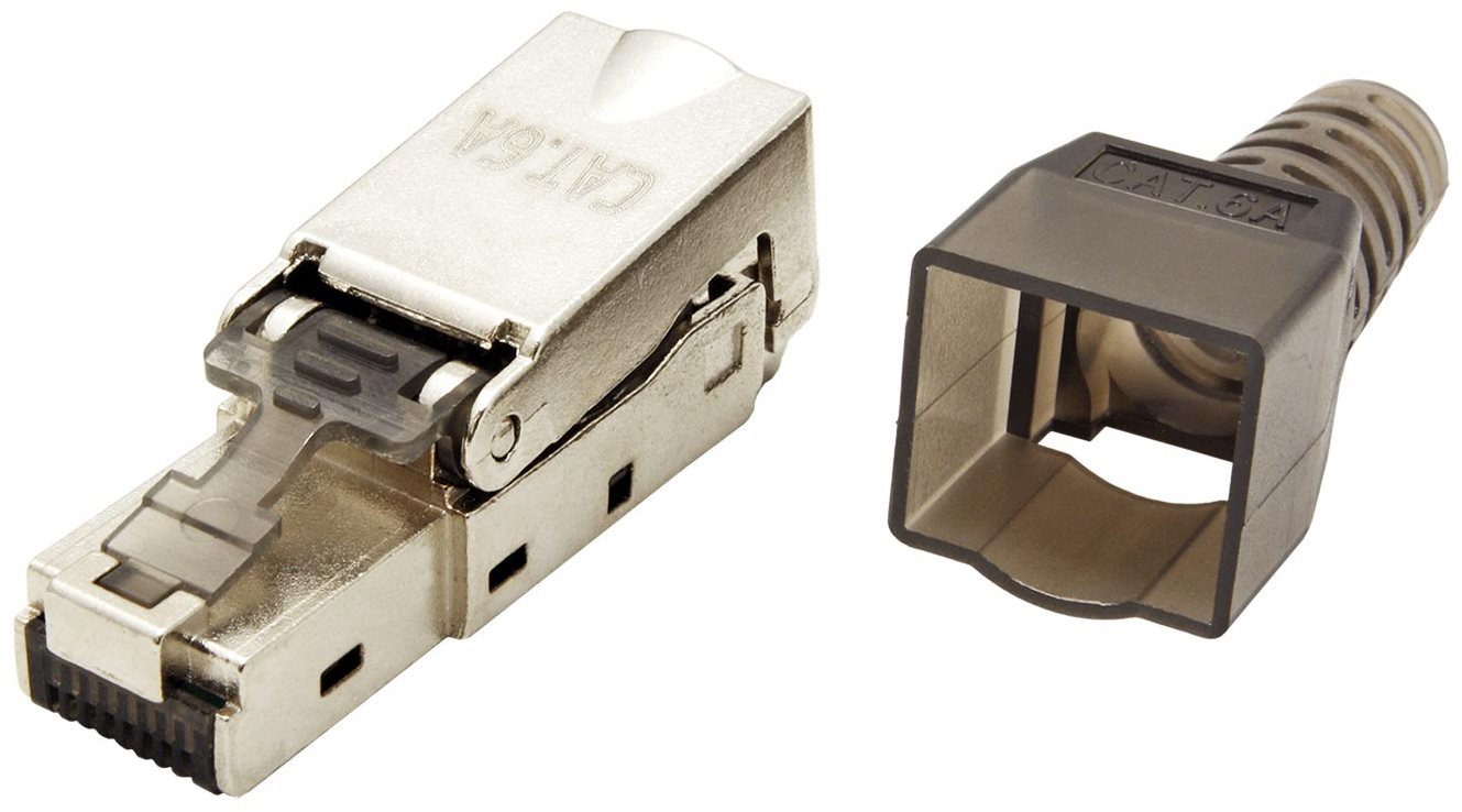 OEM Konektor RJ45 kat. 6a, stíněný, montáž bez nástrojů