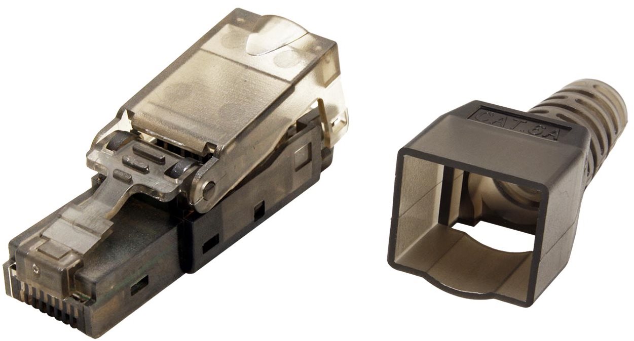Konektor RJ45 kat. 6a nestíněný, montáž bez nástrojů