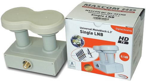 LNB Mascom Monoblock Single MCM4S01HD Gold 4.3°