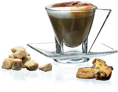 RCR Šálek s talířkem na cappuccino 190 ml set 2+2 ks FUSION