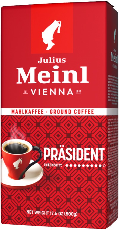 Julius Meinl Präsident Fine Ground 500g, mletá káva