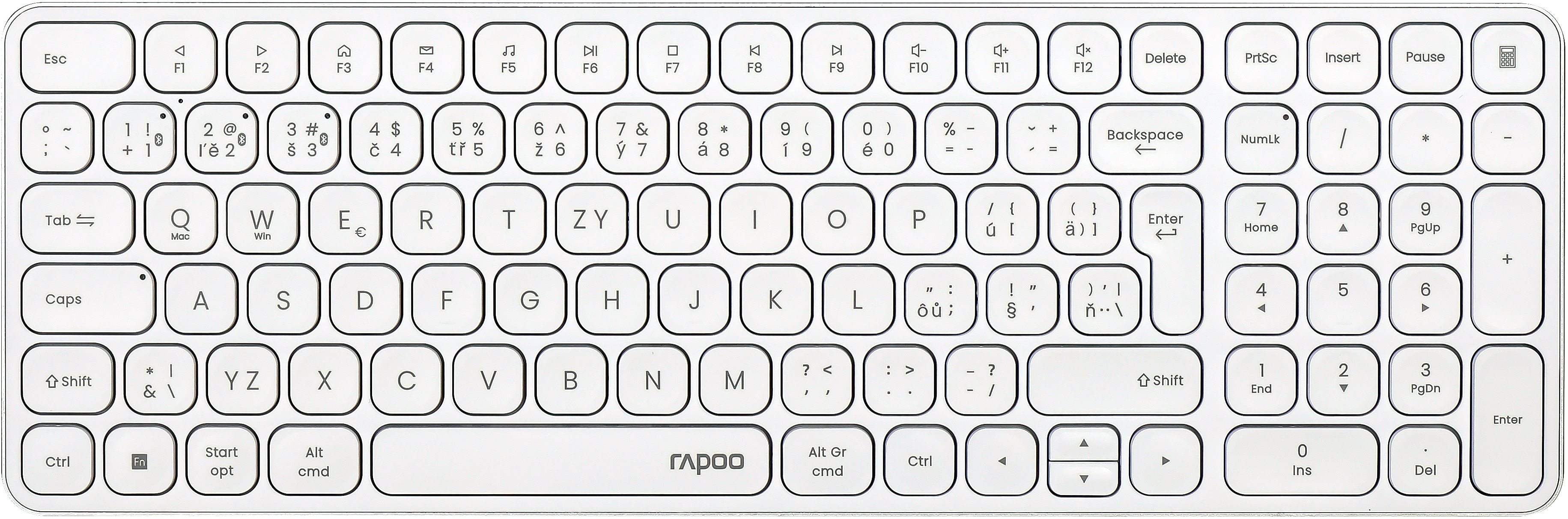 Rapoo E9310M, bílá - CZ/SK
