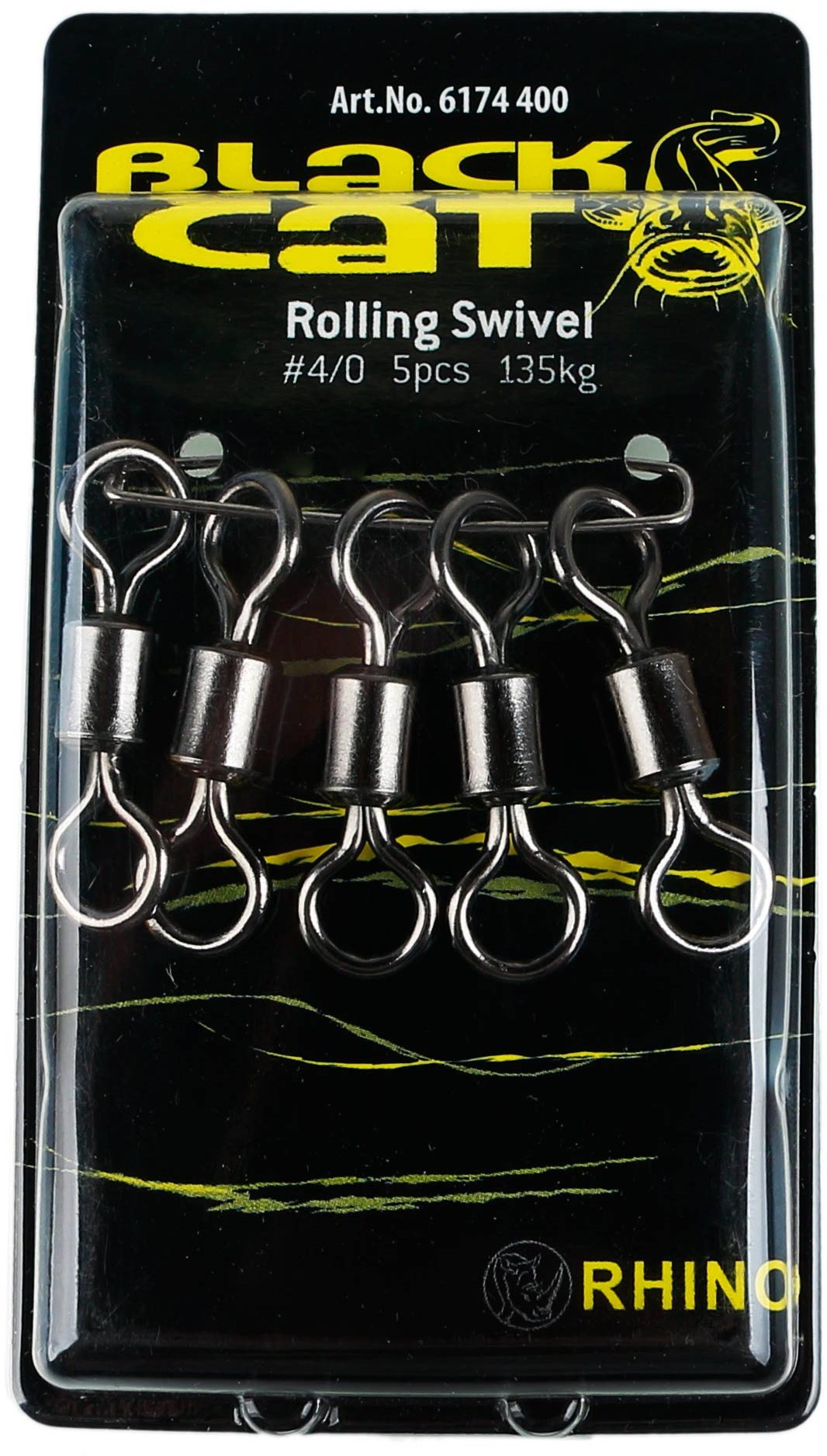 Black Cat Rolling Swivel Velikost 4/0 135kg 5ks