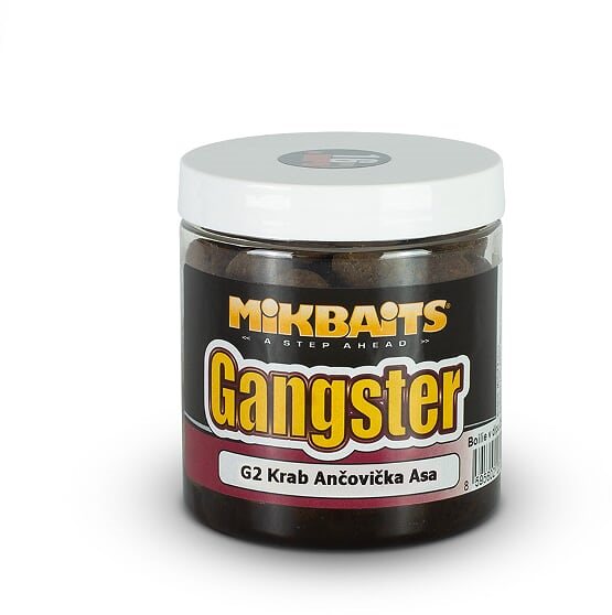 Mikbaits - Gangster Boilie v dipu G2 Krab Ančovička Asa 20mm 250ml