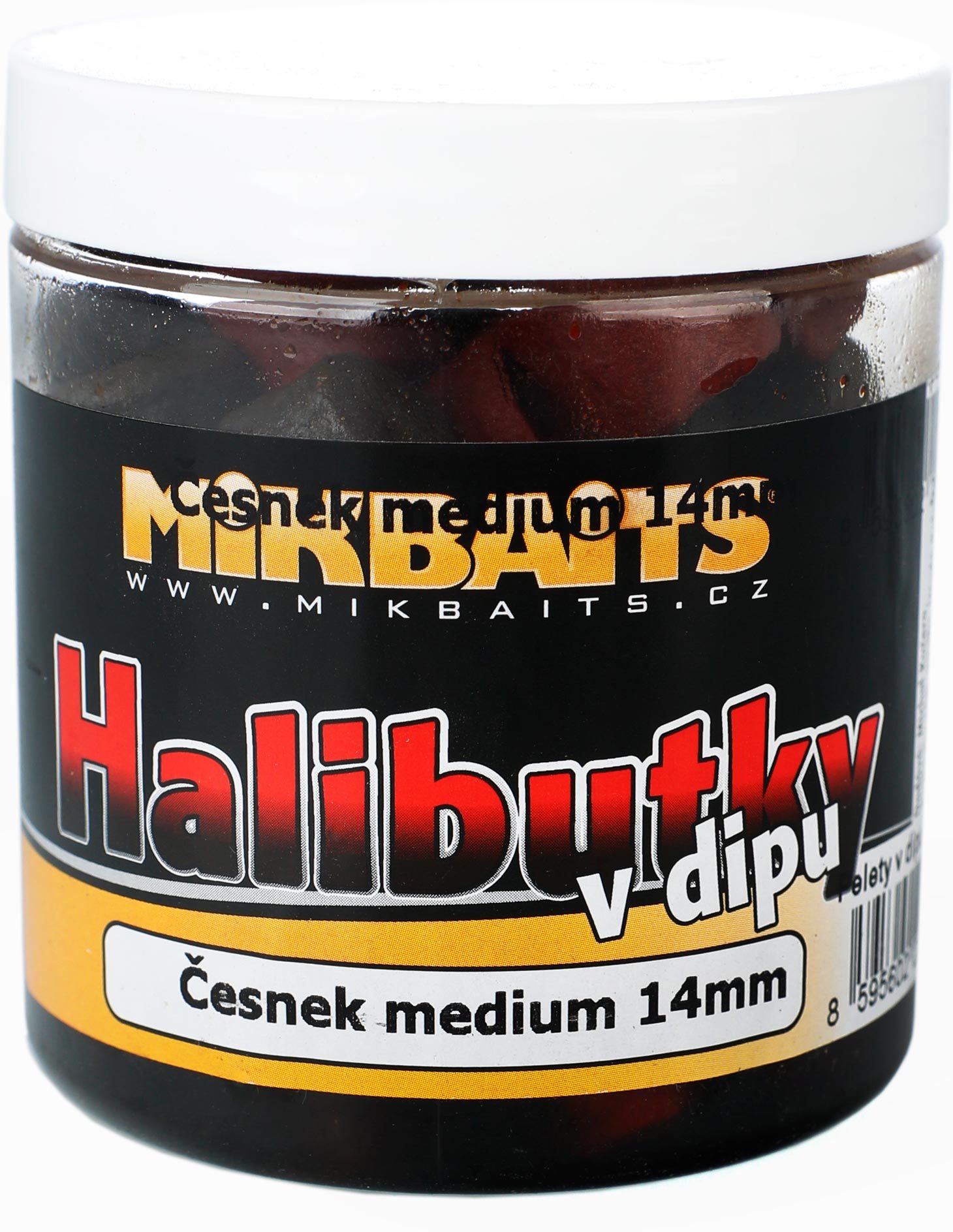 Mikbaits Halibutky v dipu Česnek 14mm 250ml