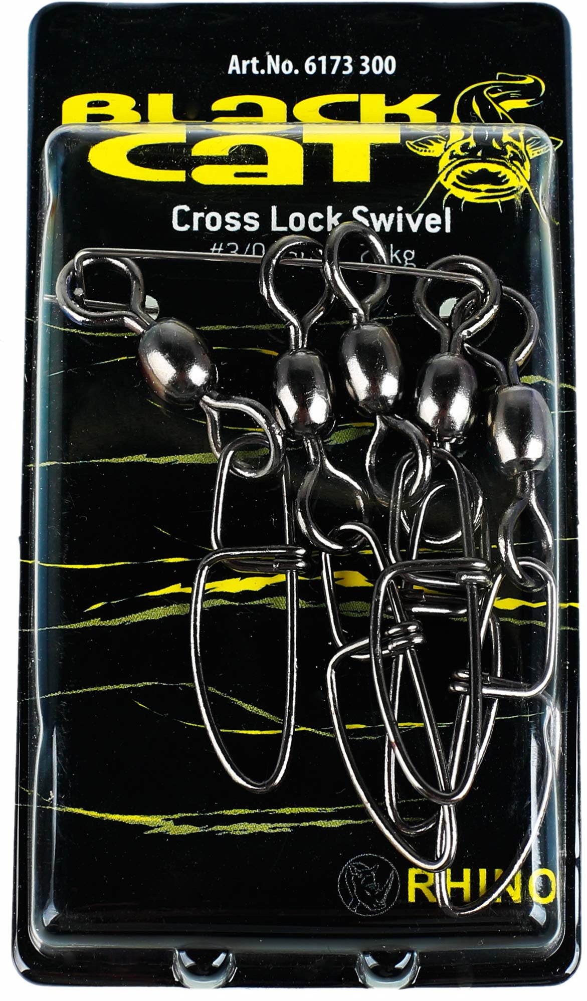 Black Cat s karabinkou Cross Lock Swivel Velikost 3/0 70kg 5ks