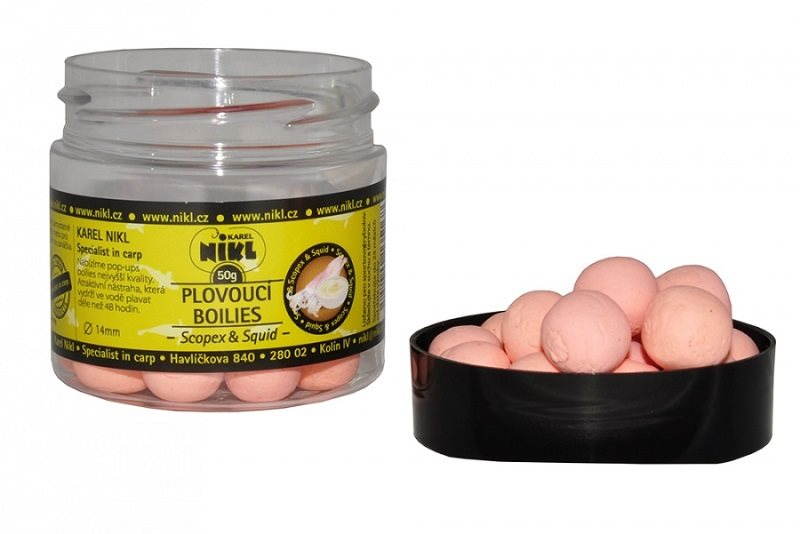 Nikl - Plovoucí boilies Scopex & Squid světle růžová 50 g 18 mm