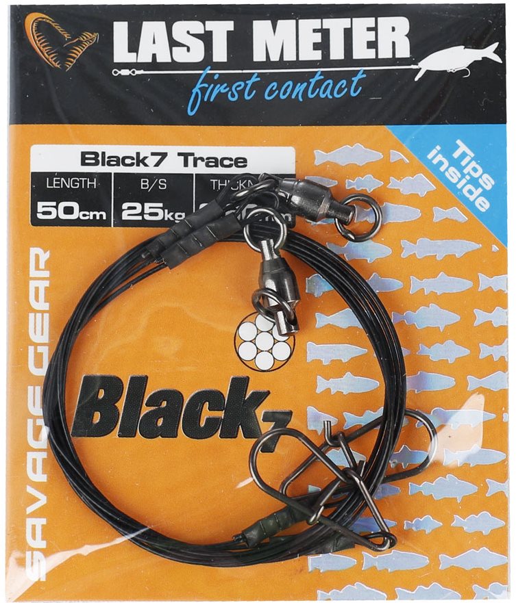 Savage Gear Black7 Trace 0,60mm 25kg 50cm 3ks