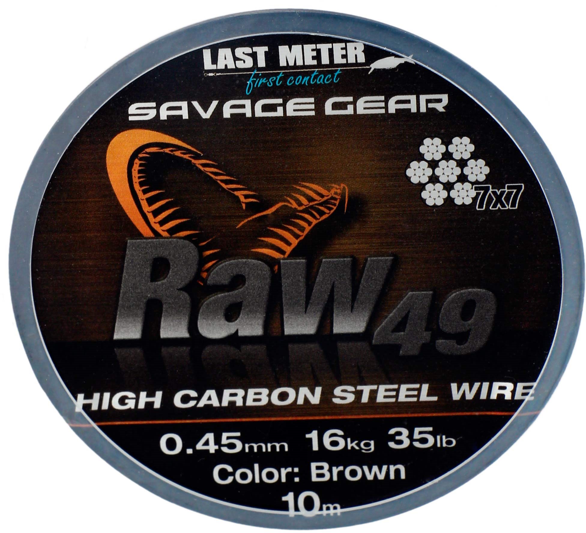 Savage Gear Raw49 0,45mm 16kg 35lb 10m Uncoated Brown