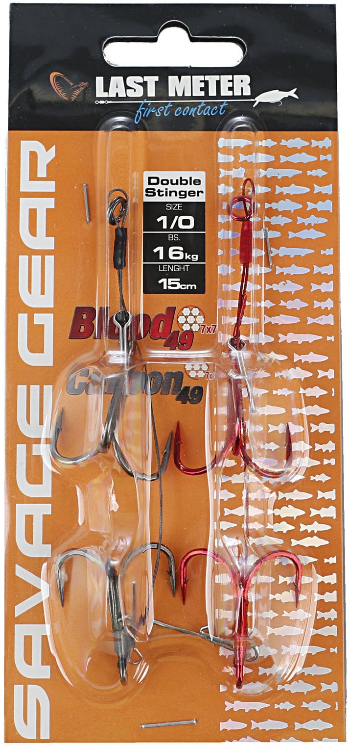 Savage Gear Carbon49 Double Stinger Velikost 1/0 11,5cm 16kg 2ks