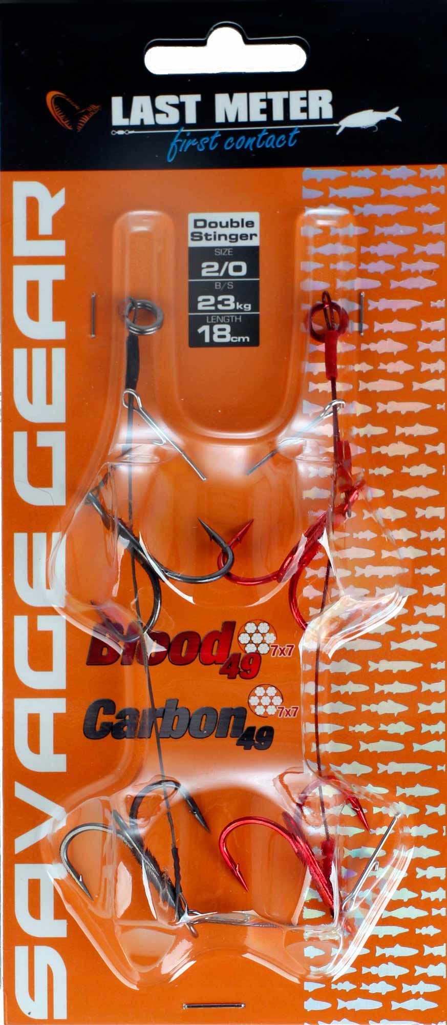 Savage Gear Carbon49 Double Stinger Velikost 2/0 13,5cm 23kg 2ks