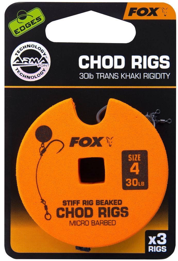 FOX Standard Chod Rigs Barbed Velikost 4 30lb 3ks