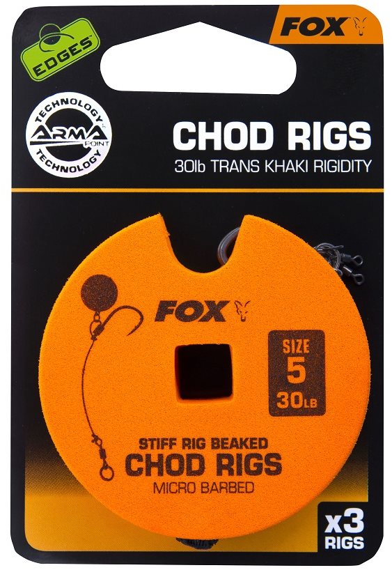 FOX Standard Chod Rigs Barbed Velikost 5 30lb 3ks