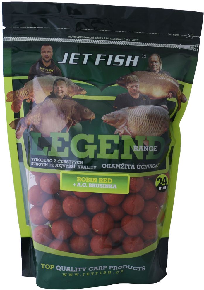 Jet Fish Boilie Legend Robin Red + Brusinka 24mm 1kg