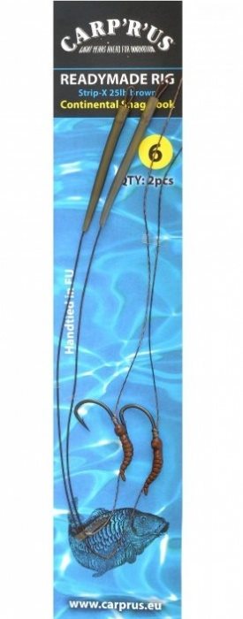 Carp´R´Us Ready Rig Strip-X Mat Brown 25lb Continental Velikost 6 2ks