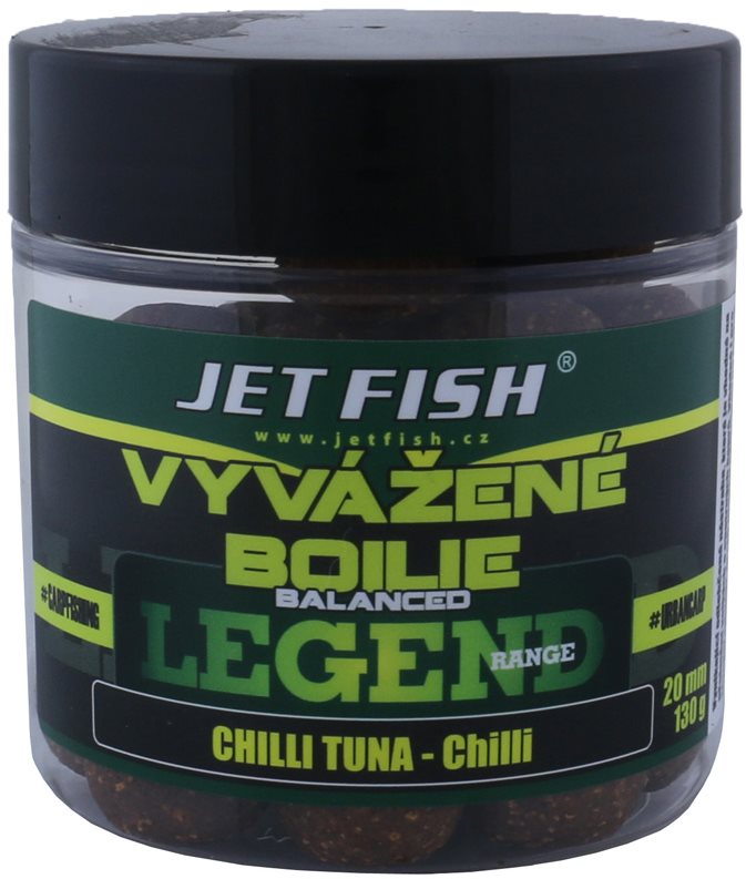 Jet Fish Vyvážené boilie Legend Chilli Tuna/Chilli 20mm 130g