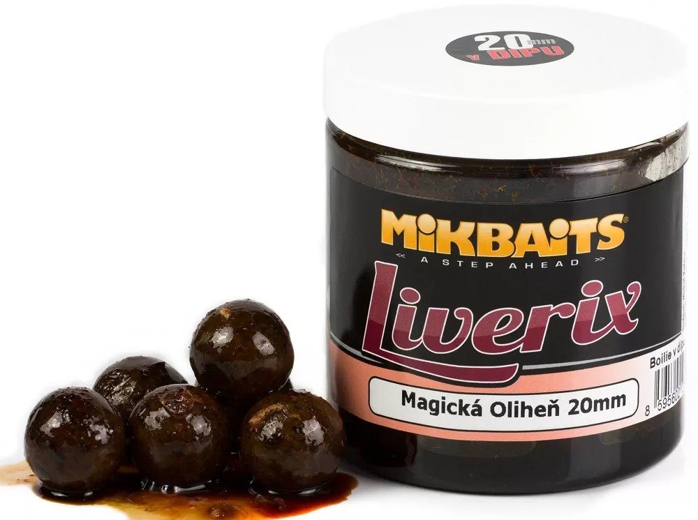 Mikbaits Liverix Boilie v dipu Magická Oliheň 24mm 250ml