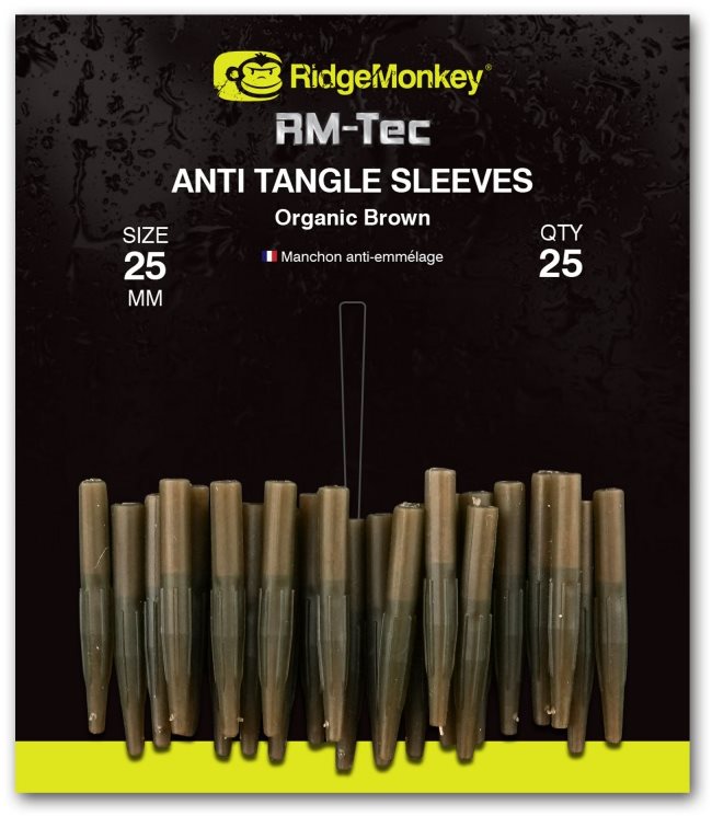 RidgeMonkey RM-Tec Anti Tangle Sleeves 25mm Hnědý 25ks