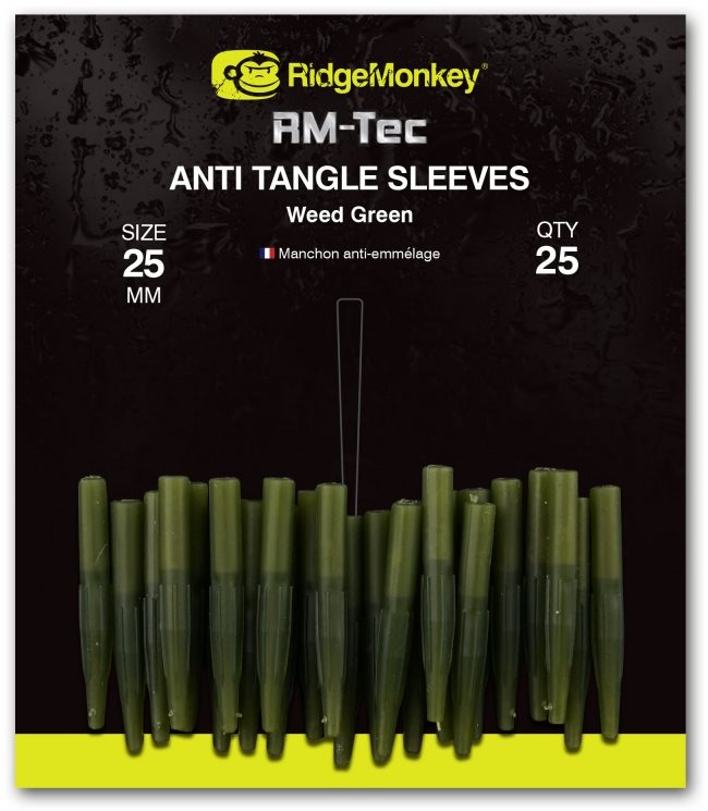 RidgeMonkey RM-Tec Anti Tangle Sleeves 25mm Zelený 25ks