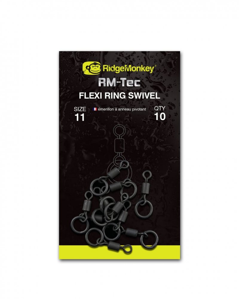 RidgeMonkey RM-Tec Flexi Ring Swivel Velikost 11 10ks