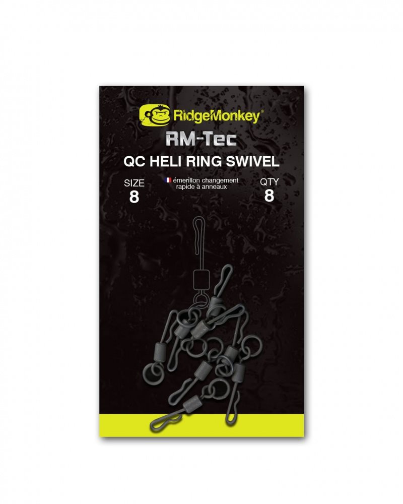 RidgeMonkey RM-Tec Quick Change Heli Ring Swivel Velikost 11 8ks