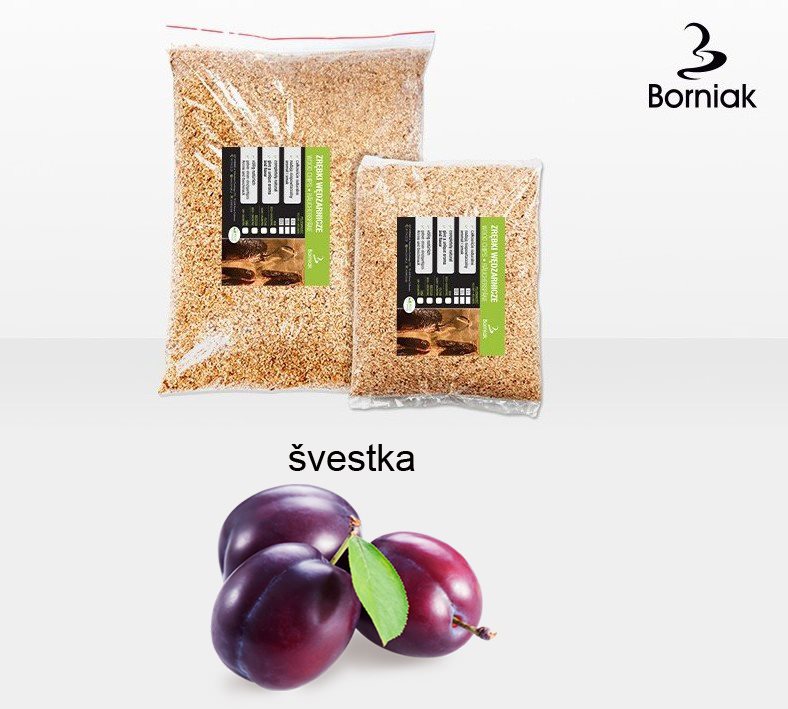 BORNIAK Dřevěná štěpka do udíren 10l Švestka