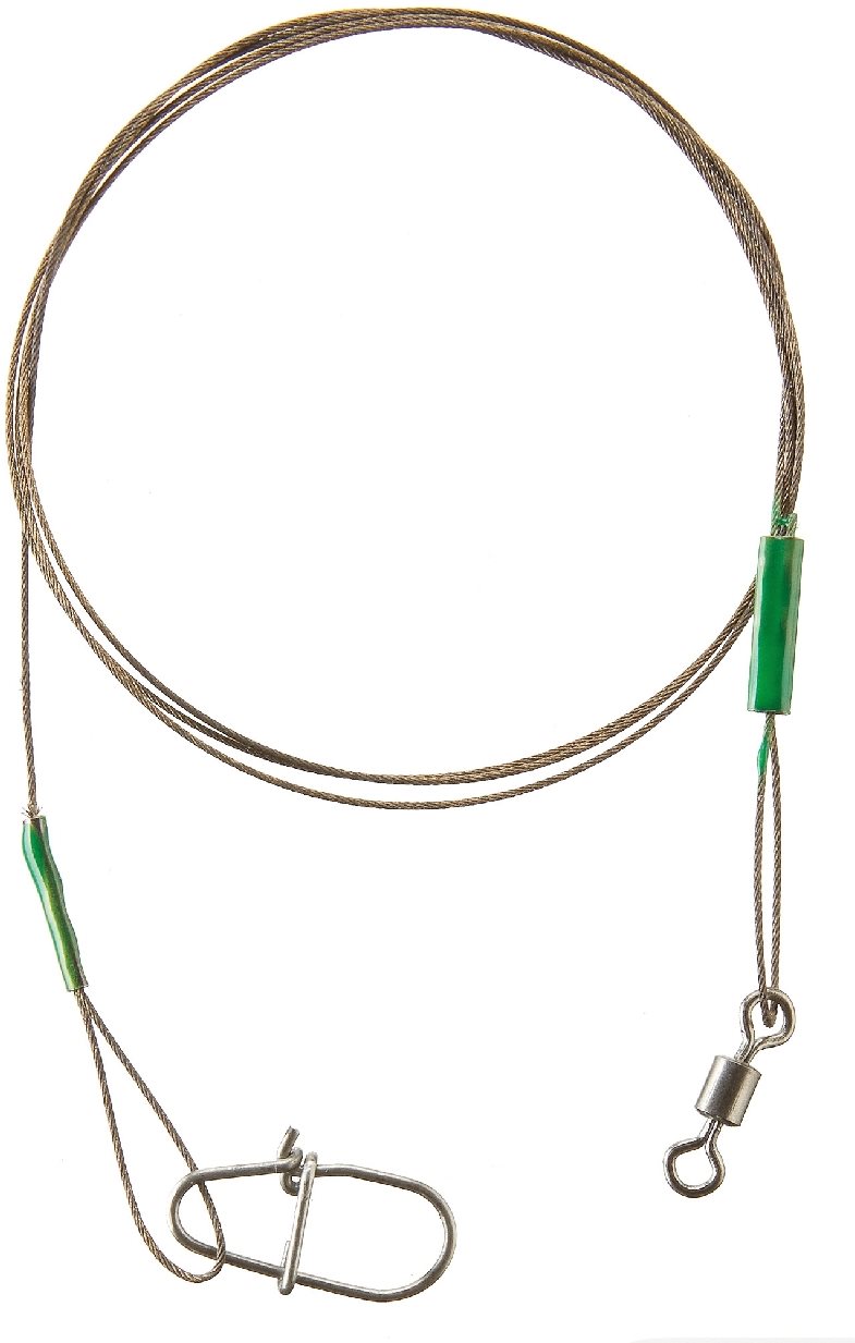 Cormoran 7x7 Wire Leader - Swivel and Corlock Snap Hook 9kg 45cm 2ks