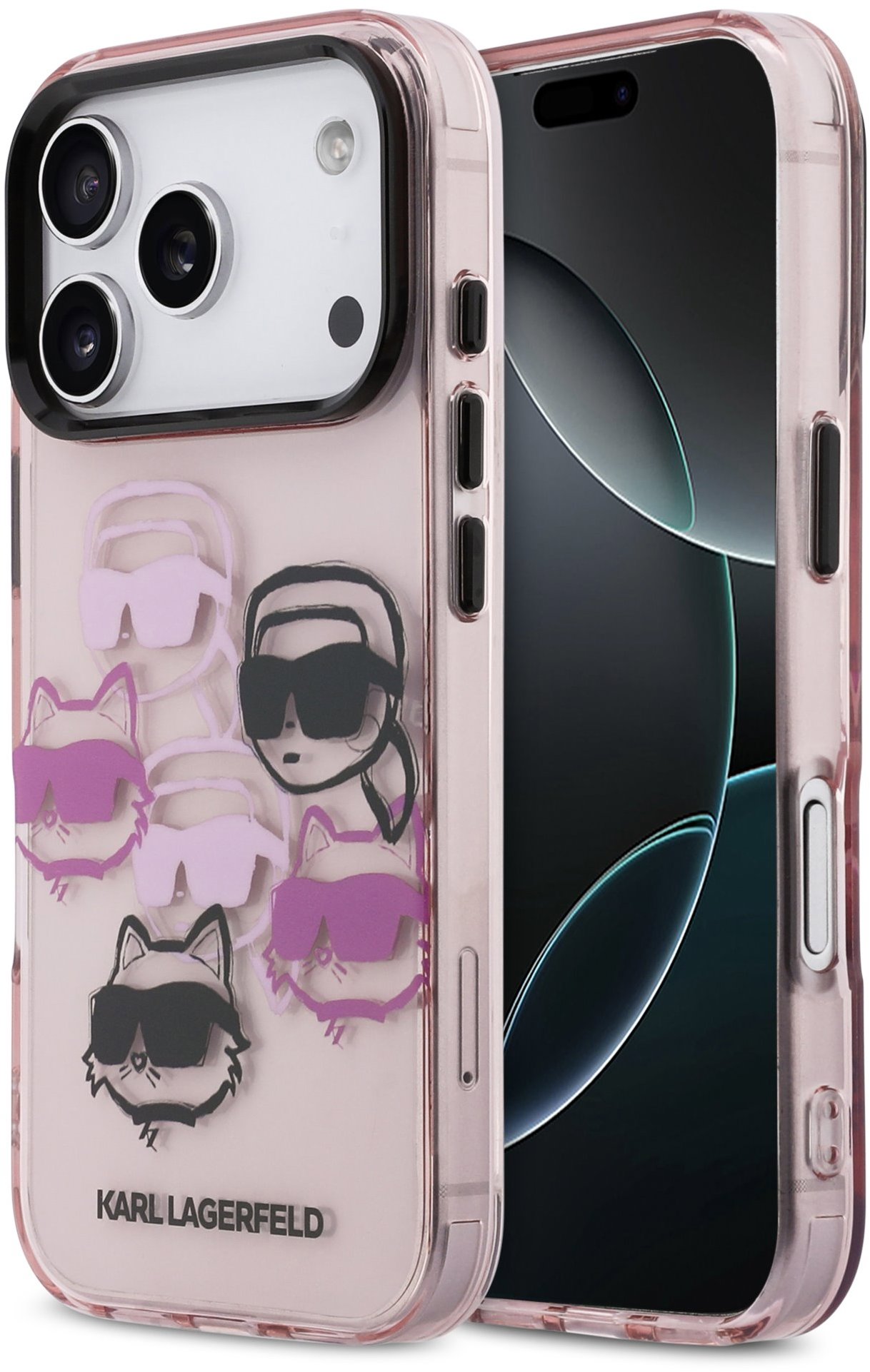 Karl Lagerfeld IML Multi K&CH Heads Zadní Kryt pro iPhone 17 Pro Pink