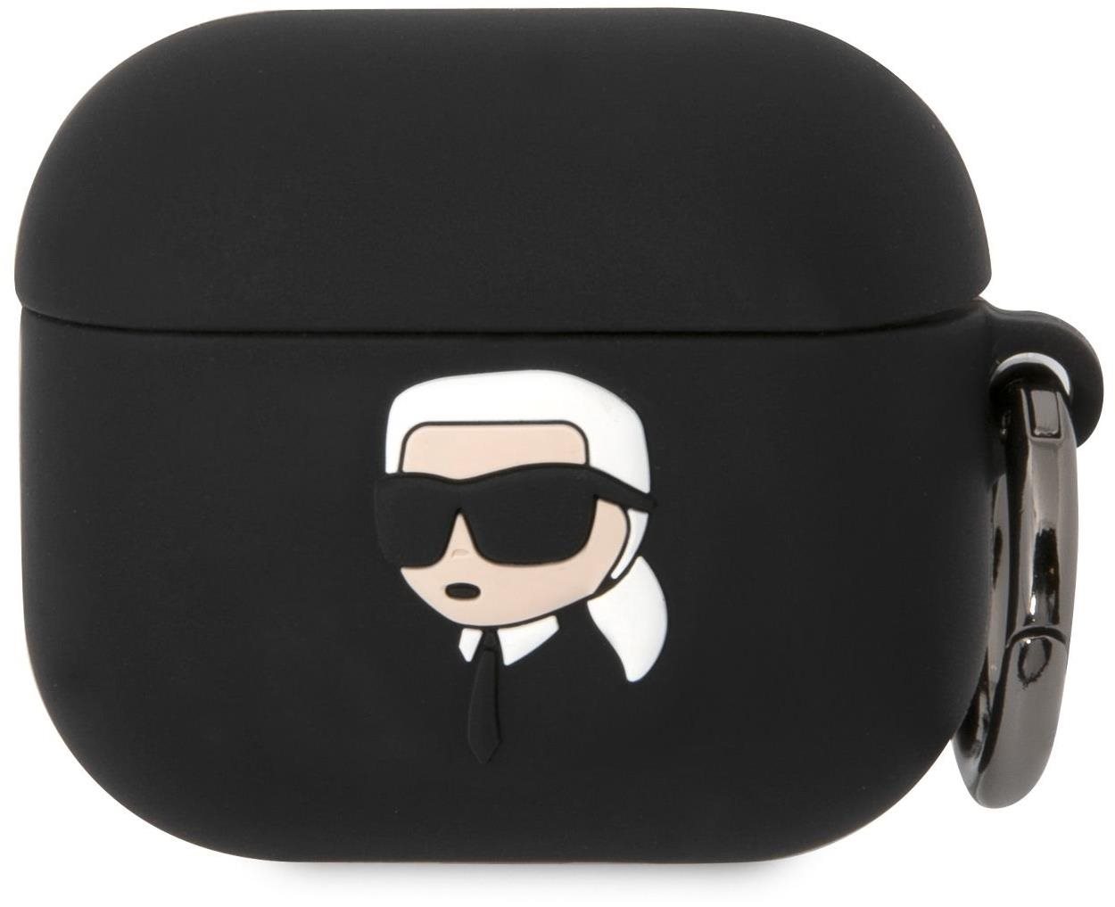Karl Lagerfeld 3D Logo NFT Karl Head Silikonové Pouzdro pro Airpods 3 Black