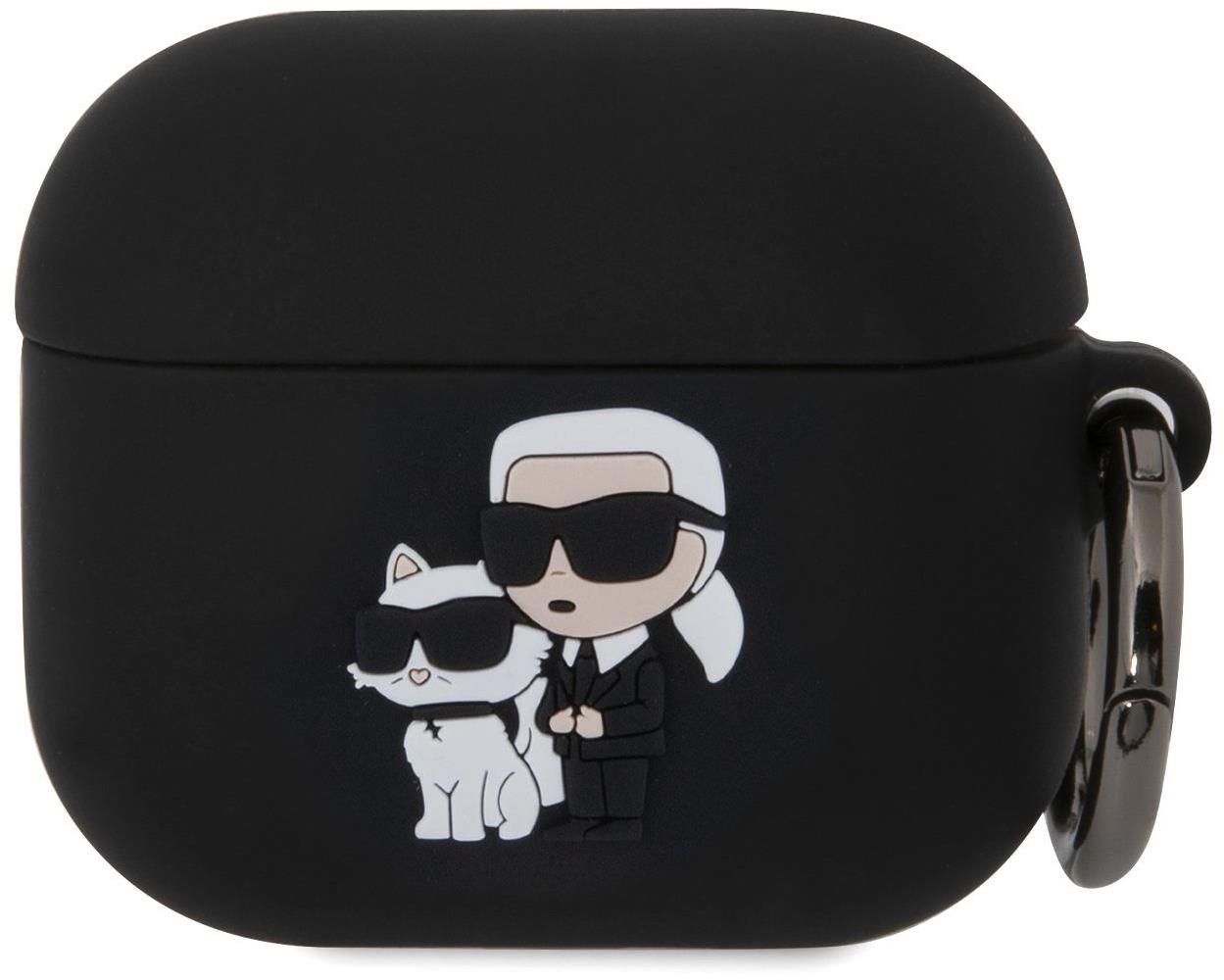 Karl Lagerfeld 3D Logo NFT Karl and Choupette Silikonové Pouzdro pro AirPods 3 Black