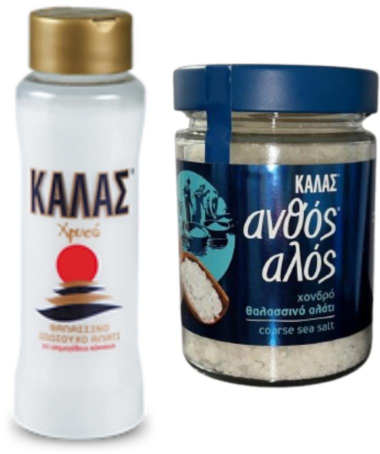 KALAS mořská sůl GOLDEN Jemná 500 g + Květinová Hrubá 300 g