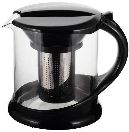 Kamille Skleněná konvice na čaj s nerezovým sítkem 1000 ml, kulatá