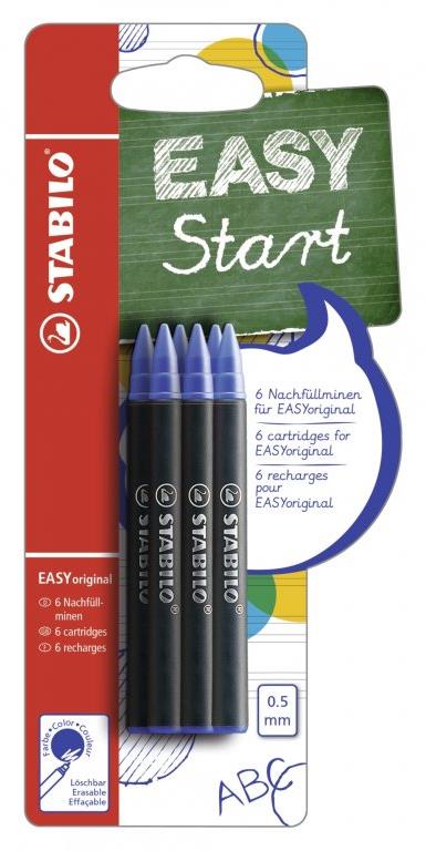STABILO EASY Náhradní náplň 0,5 mm, balení 6 ks, modrá