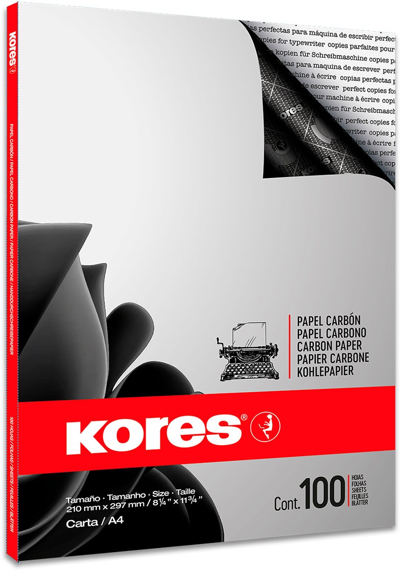 KORES Uhlový papír Carbonet černý 100 listů