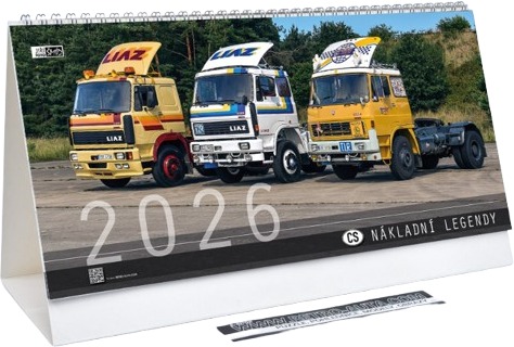 RETRO-AUTA CS Nákladní Legendy 2026, 14denní, 315 × 180 mm