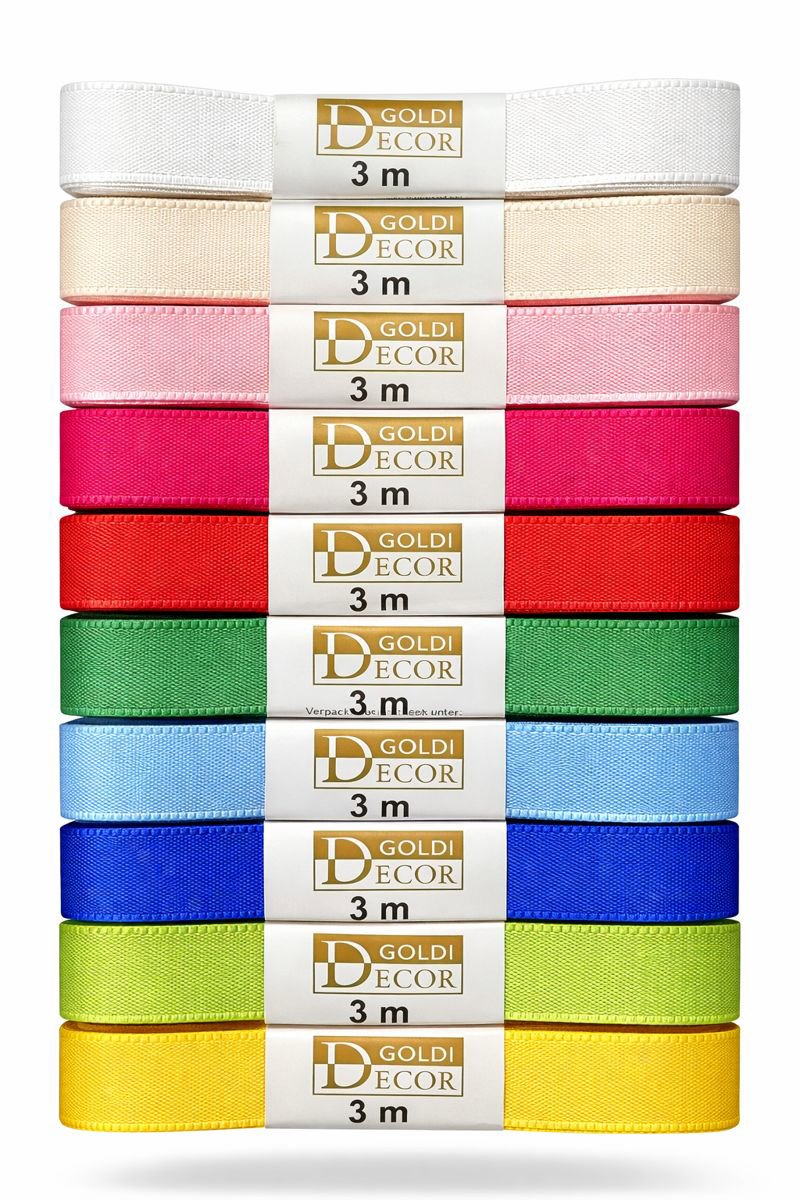 GOLDINA COLORINO taftová 15 mm × 3 m, sada 10 barev