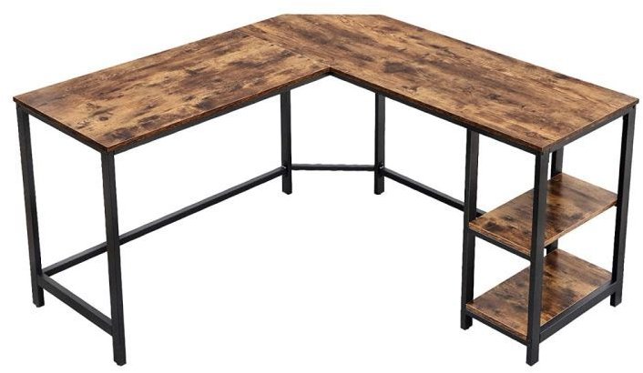 Rohový psací stůl ModernHome LWD72X v hnědé barvě