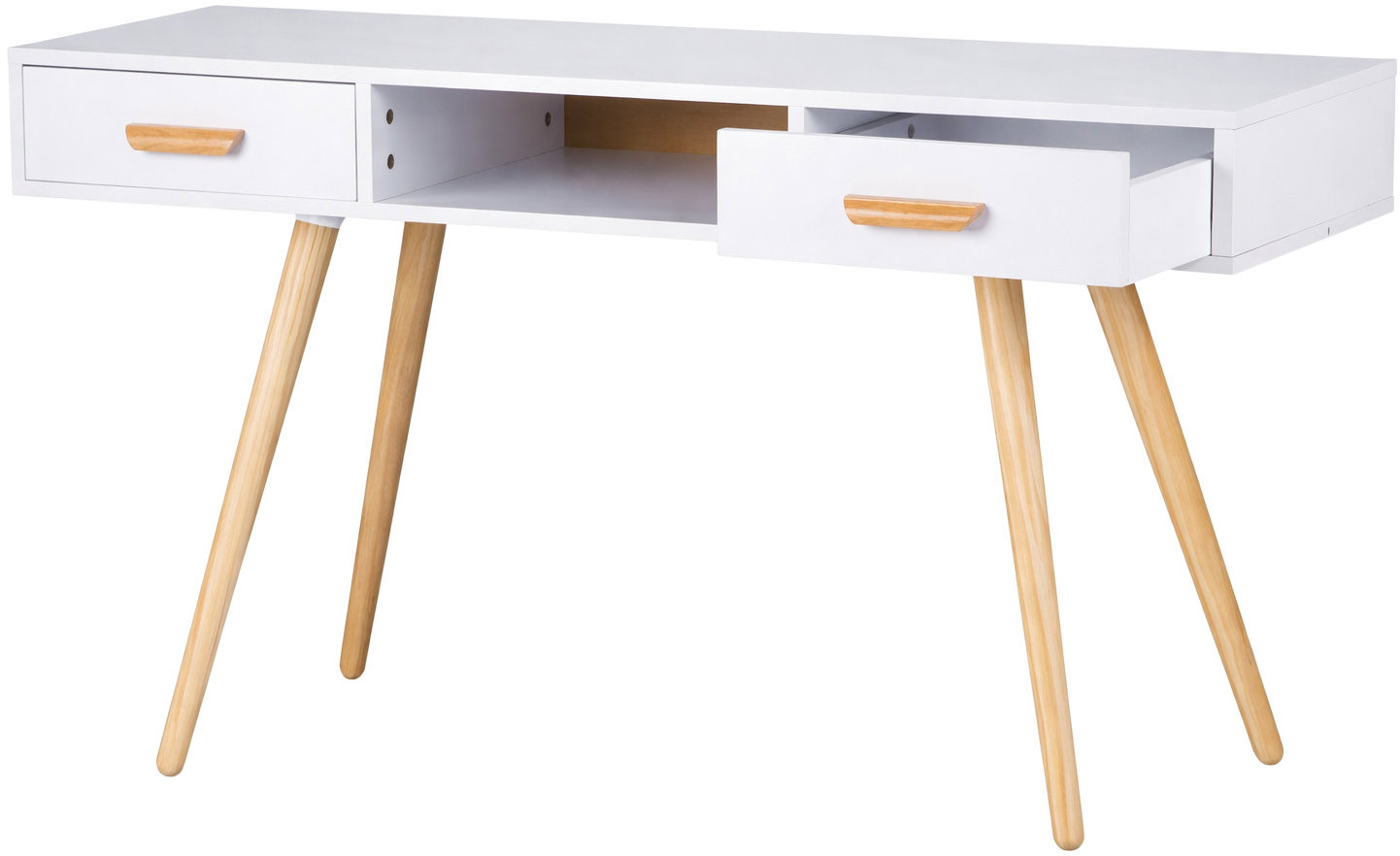 ModernHome WYJ-038 bílý psací stůl se 2 šuplíky