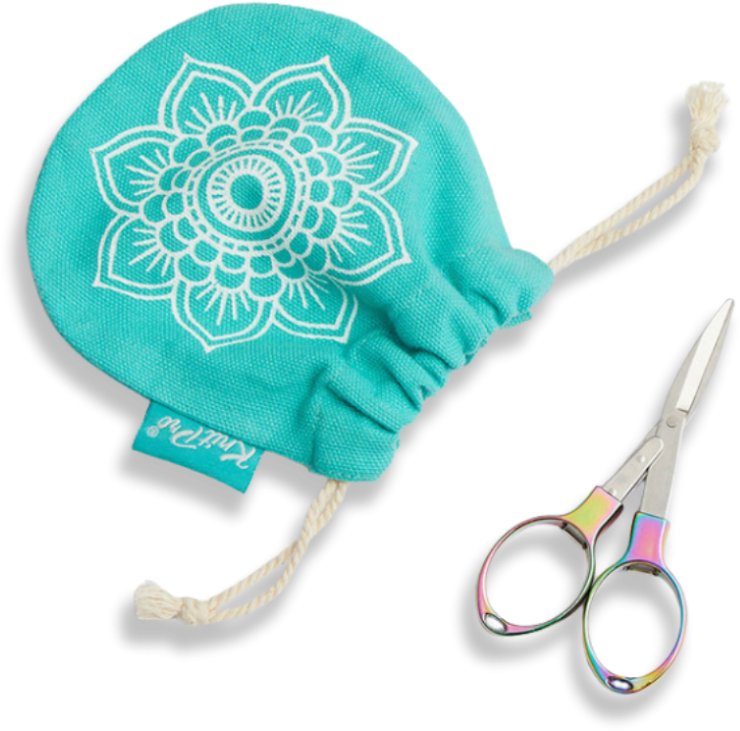 KnitPro Skládací nůžky 9,6 cm v pytlíčku s designem mandala