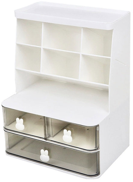Verk 27656 Organizér se zásuvkami na stůl 30 × 22,5 × 17 cm, bílý