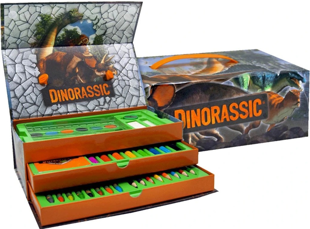Kufřík na kreslení 52 ks - TOYCOMPANY Dinorassic