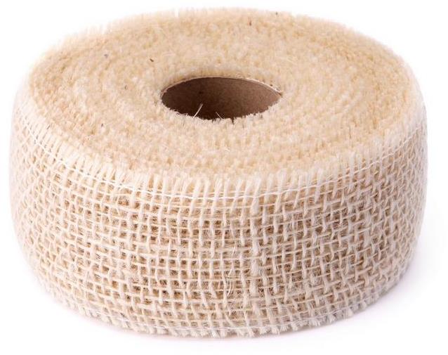 DuraHome Jutová stuha 5 cm / 10 m, vyztužená, bílá