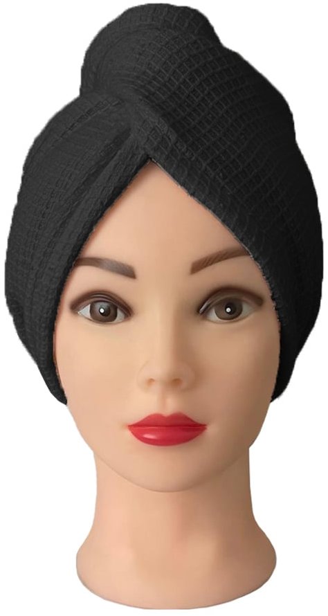 Kaptan Turban na vlasy vafle, černý