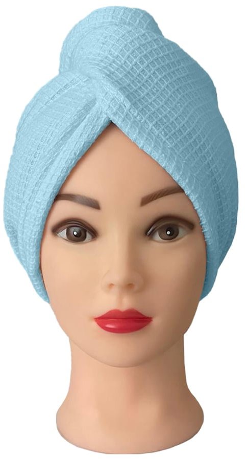 Kaptan Turban na vlasy vafle, světle modrý