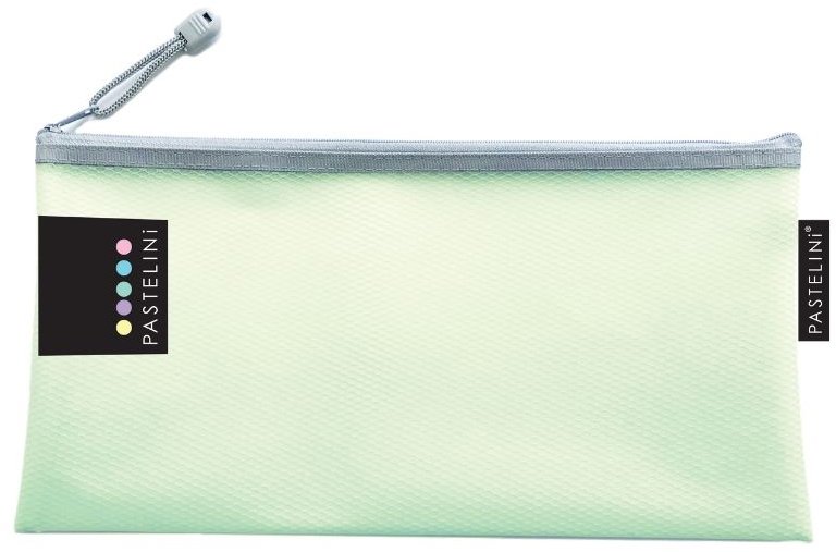 Obálka Pastelini - síťovaná struktura, zipový zip, zelená barva