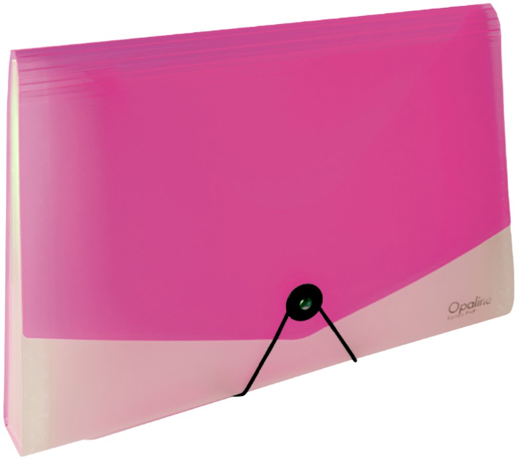 KARTON P+P Opaline organizér na dokumenty s gumou (13 kapes) A4, růžový