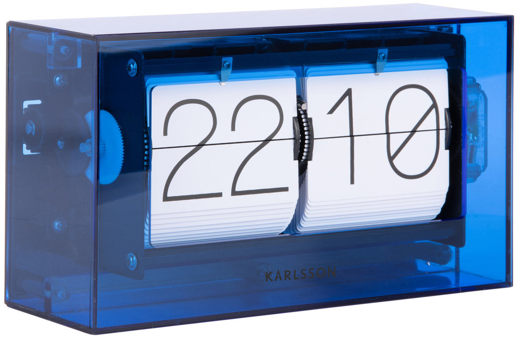 Karlsson Designové nástěnné/stolní překlápěcí hodiny 5976BL 21cm