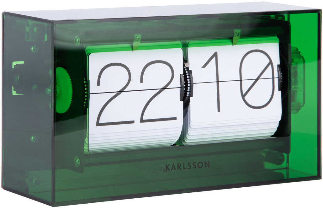 Karlsson Designové nástěnné/stolní překlápěcí hodiny 5976GR 21cm